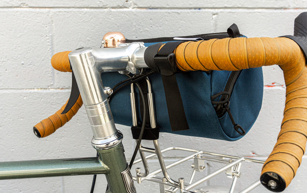 Road Runner Bags West Coast Burrito Handlebar Bag for Road, Gravel and Bikepacking in Navy Cordura