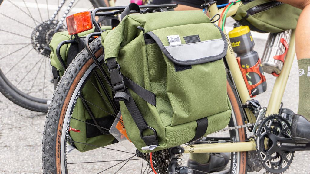 Anywhere Panniers in Olive for Commuting