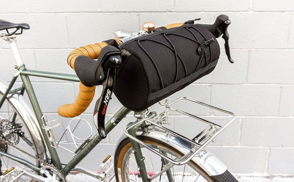 Road Runner Bags West Coast Burrito Handlebar Bag for Road, Gravel and Bikepacking in Black Cordura